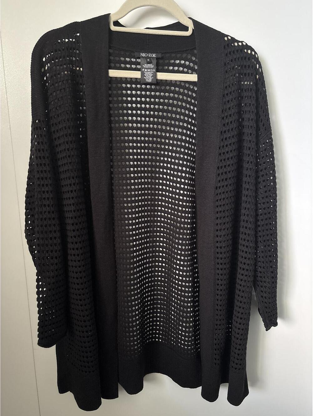 Nic+Zoe Open Knit Cardigan, Women’s 1XL